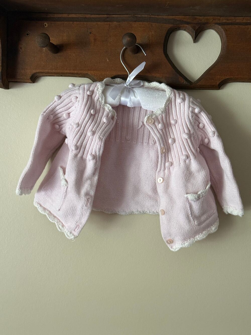 vintage-style pink cardigan children's clothing brand Dylan & Abby
